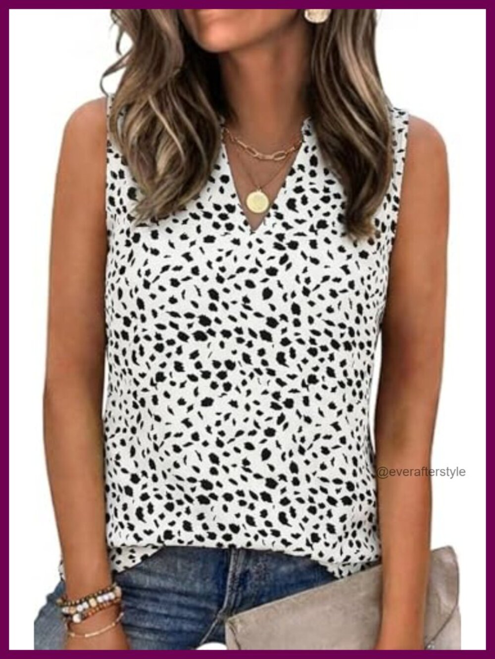 Women's Sleeveless Floral Print V Neck Tunic Tank Top Blouse Shirt